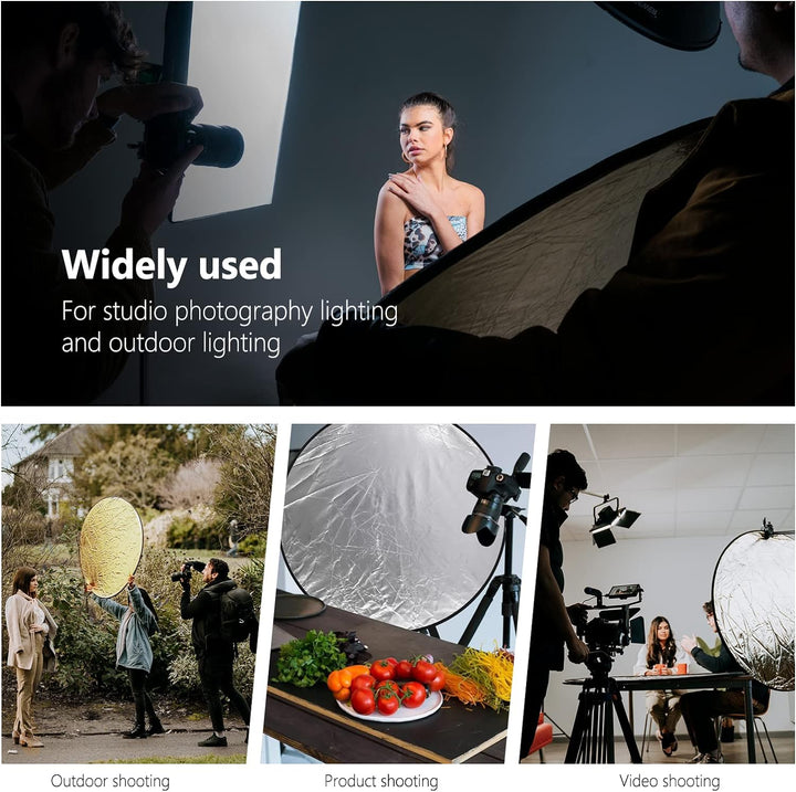 NEEWER 43"/110cm Lichtreflektor Lichtdiffusor 5 in 1 zusammenklappbare Multischeibe mit Tasche durch