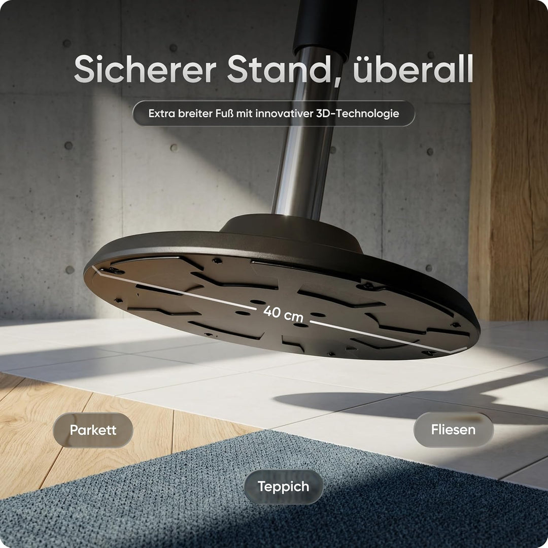 Motion Sitzhocker - Stehhocker höhenverstellbar, ergonomischer Hocker bis 140kg mit CushCloud-Polste