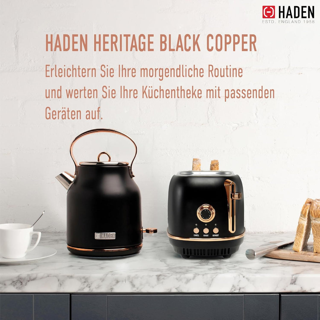 Haden Heritage Black and Copper 2 Scheiben Toaster, schwarz