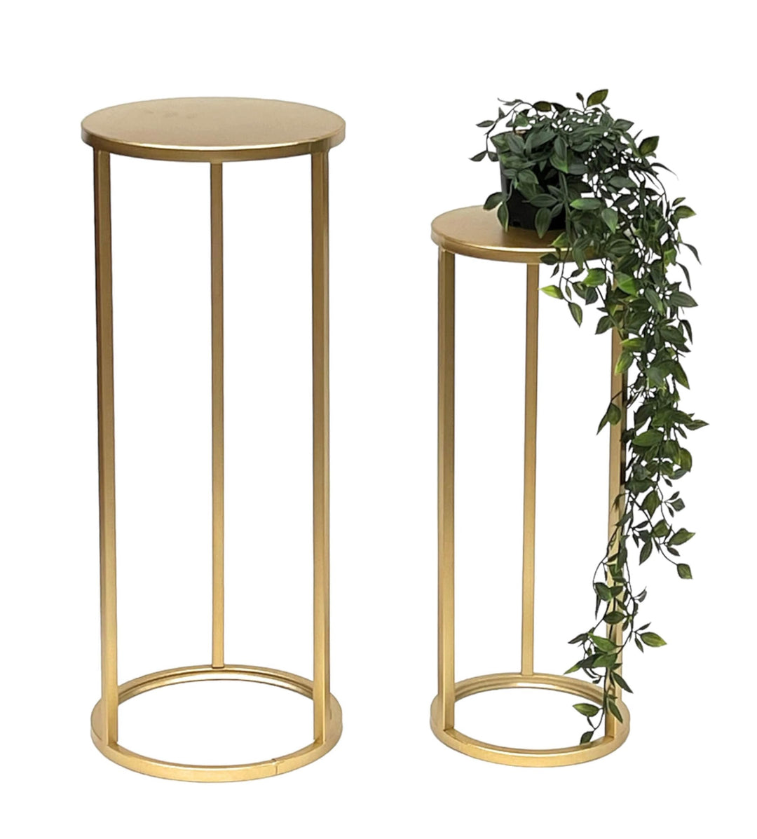 DanDiBo Blumenhocker Metall Gold Rund Blumenständer Beistelltisch 96510 2er Set Blumensäule Modern P