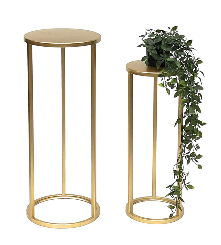 DanDiBo Blumenhocker Metall Gold Rund Blumenständer Beistelltisch 96510 2er Set Blumensäule Modern P