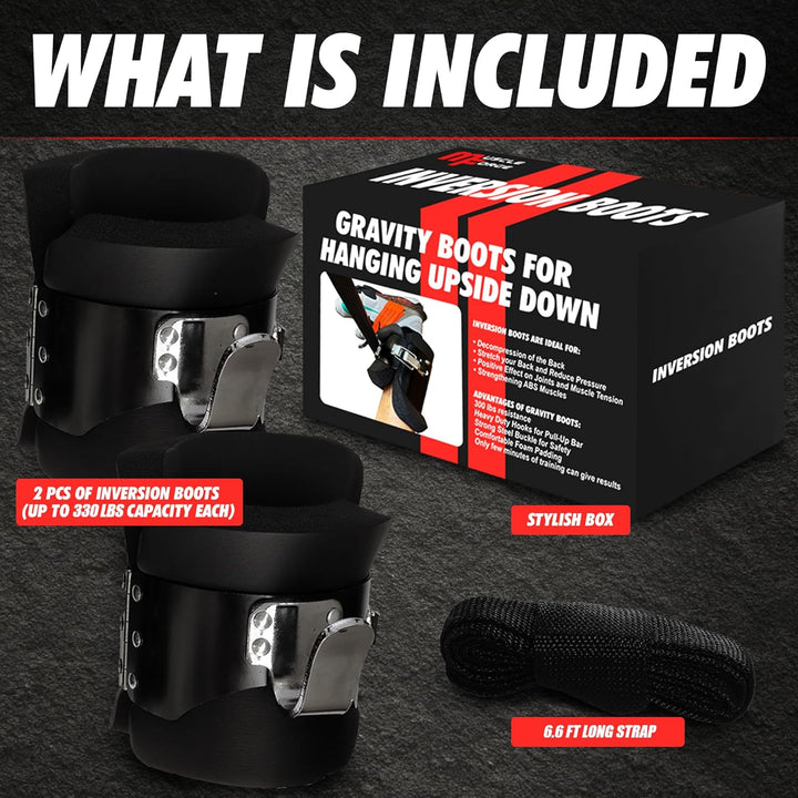 Gravity Boots – Schwerkrafttrainer, Fussmanschetten mit Haken Inversion Boots mit Sicherheitsverschl
