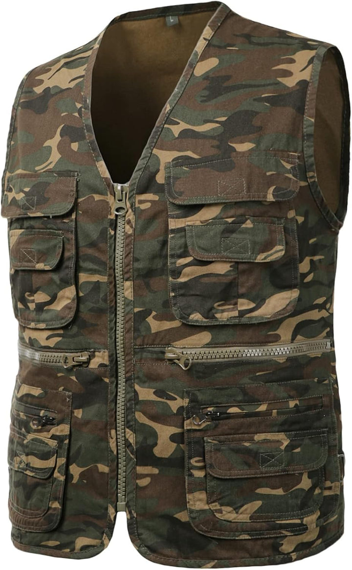 KTWOLEN Herren Outdoor Weste Baumwolle Anglerweste Freizeit Jagd Trekking Wander Angler Camping Safa