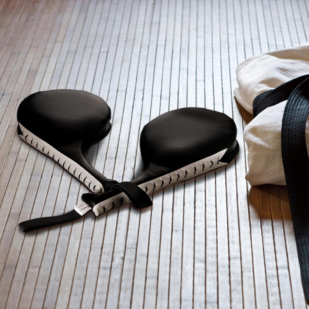 Relaxdays Taekwondo Handpratzen 2er Set, Doppelschlagpolster, Kick Pad, Kampfsport, H x B x T: 51 x