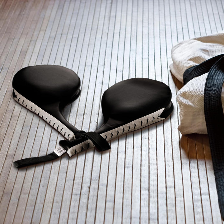 Relaxdays Taekwondo Handpratzen 2er Set, Doppelschlagpolster, Kick Pad, Kampfsport, H x B x T: 51 x