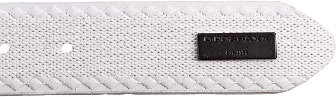 Cipo & Baxx Herren Gürtel Cooles Stylisches Modernes Design 90 Weiss - 19, 90 Weiß - 19