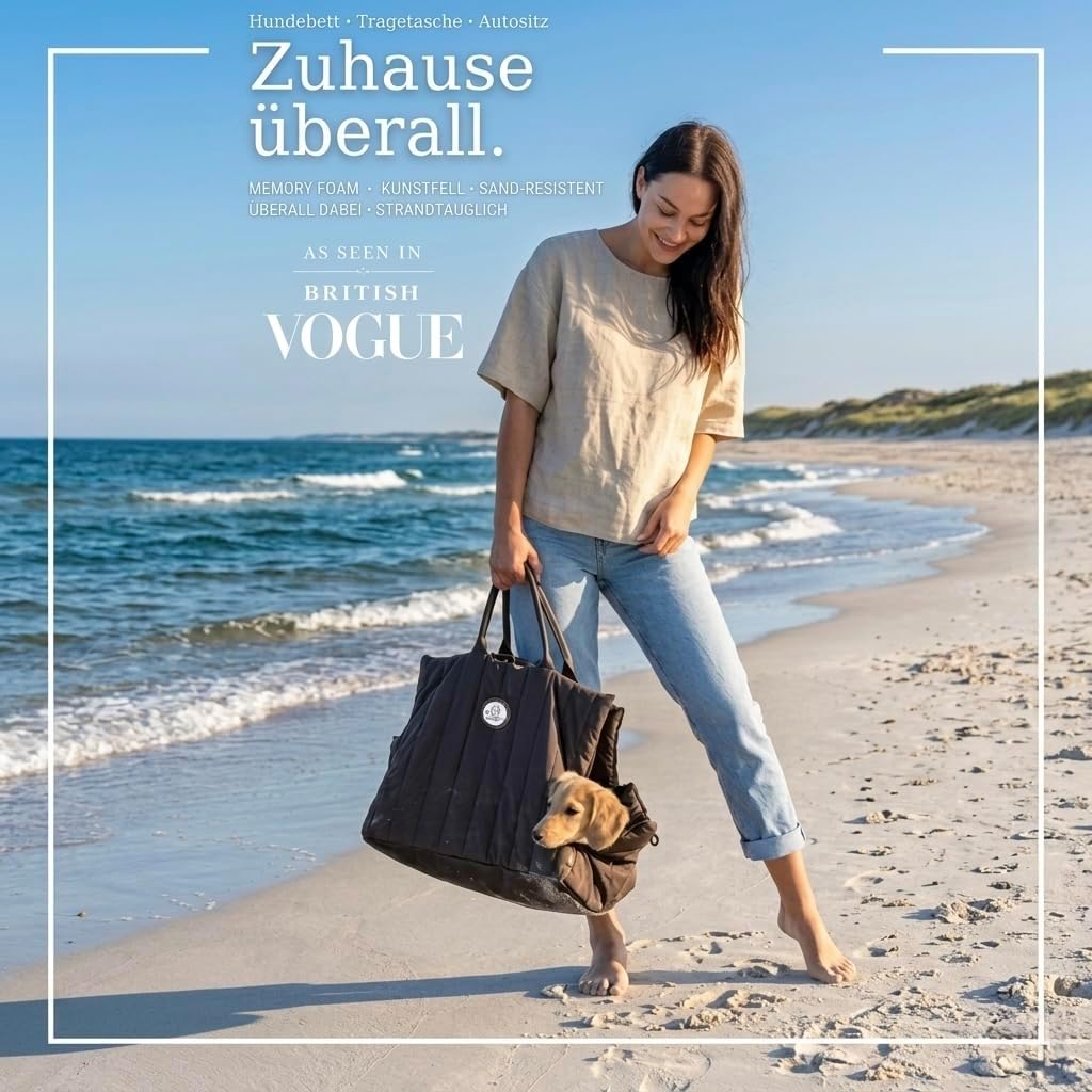 Hundetragetasche Donna 3-in-1 Hundetasche, Autositz & Reisebett in einem Schokobraun- Für kleine Hun