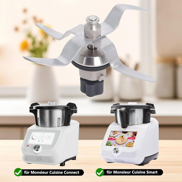 Ersatzmesser für Silvercrest Monsieur Cuisine Connect/Monsieur Cuisine Smart, Edelstahl Ersatzklinge