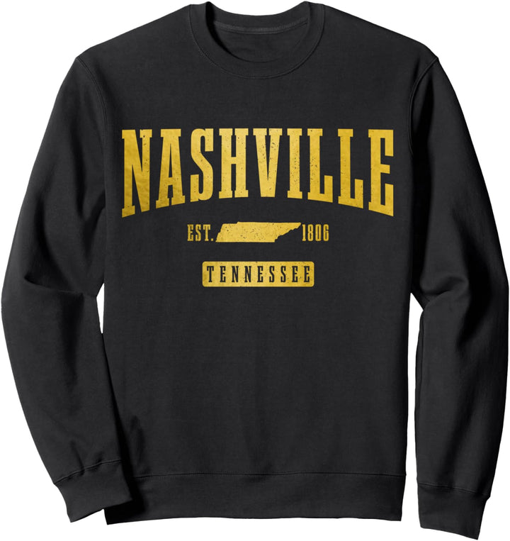 Nashville Tennessee Staatskarte TN Music City Vintage Nash Sweatshirt