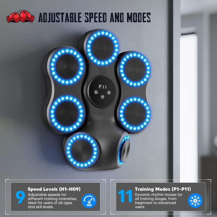 Boxing Machine, Musik Box Maschine mit Bluetooth &amp; LED-Display, 9 Einstellbaren Geschwindigkeiten, 1
