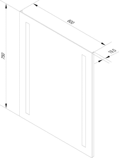 FACKELMANN LED Spiegel linear Mirrors/Wandspiegel mit LED-Beleuchtung und Ambientelicht/Masse (B x H