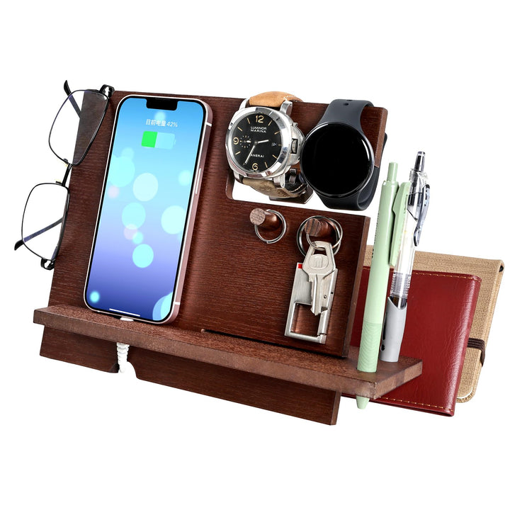 Weihnachten Geschenke für Männer Geburtstag Holz Telefon Dockingstation Schreibtisch Nachttisch Orga