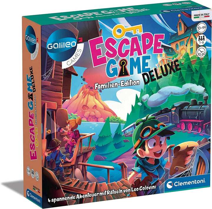 Clementoni Escape Game, Spiel für Kinder ab 8 Jahre, Deluxe Version, 30 x 30 x 7.7 Single, Single
