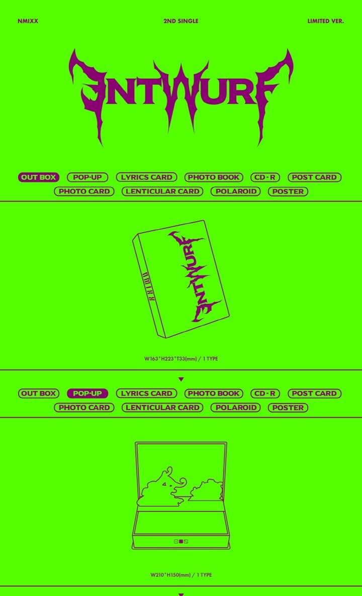 DREAMUS NMIXX ENTWURF 2nd Single Album Limited Version CD + Poster + Pop-Up-Karte + Liedtext Karte +