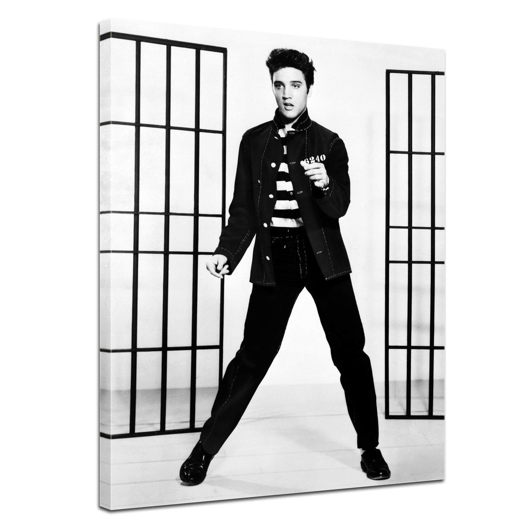 Bilderdepot24 Bild auf Leinwand | Elvis Presley II in 60x80 cm als Wandbild | Wand-deko Dekoration W