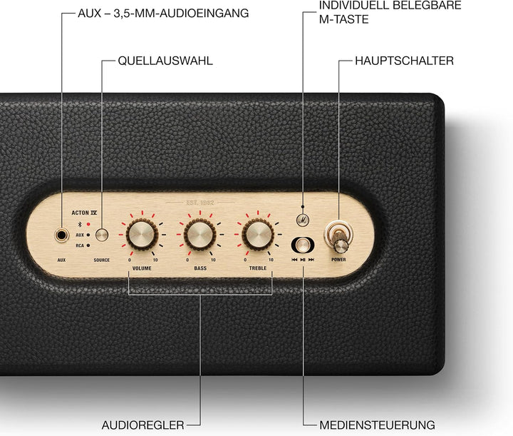 Marshall Acton IV Bluetooth Lautsprecher - schwarz