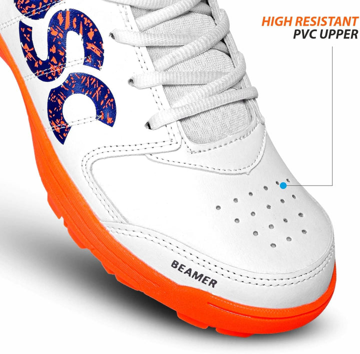 DSC Beamer Cricket Shoes | for Boys and Men | Light Weight | Durable Fluro Orange White 36 EU, Fluro