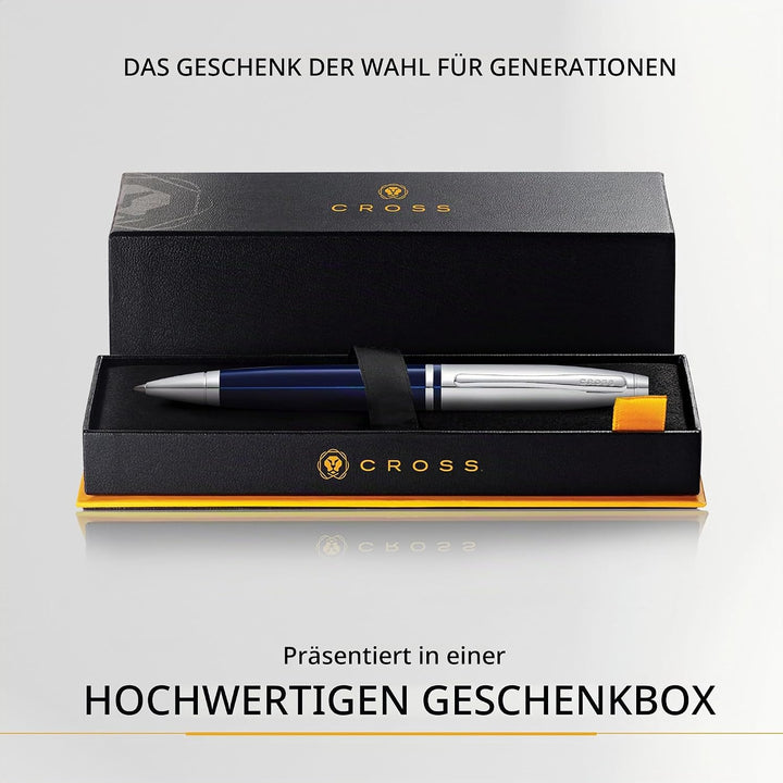 Cross Calais Kugelschreiber (Drehmechanik, Strichstärke M, Schreibfarbe: schwarz, inkl. Geschenkbox)