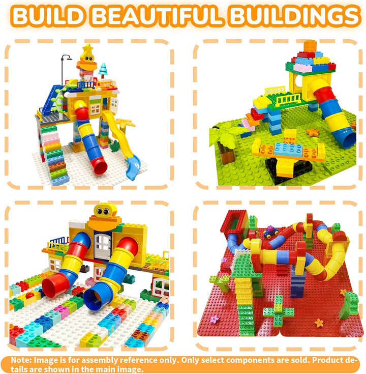 Grossen BauSteine Haus Zubehör Kompatibel mit Duplo Steine, Zusammengebaut Duplo Bauernhof Spielhaus
