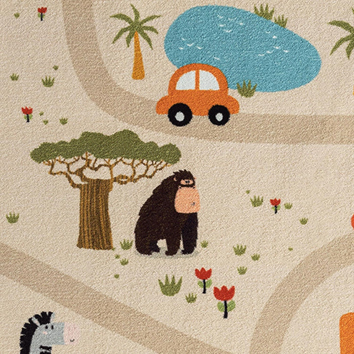 Teppich-Traum Kinderteppich Kinderzimmer Teppich Spielteppich Spielmatte Safari Strassenteppich Läuf