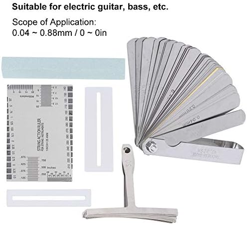 Gitarren Tool Set mit Sander Radius Gauge, String Action Ruler Griffbrettschutz für Gitarren und Bas