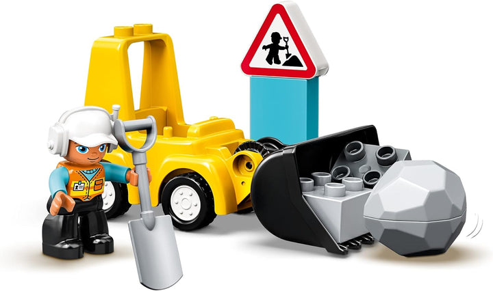 LEGO 10930 DUPLO Radlader, Spielzeug-Set mit Baufahrzeug für Kleinkinder ab 2 Jahren, Förderung der