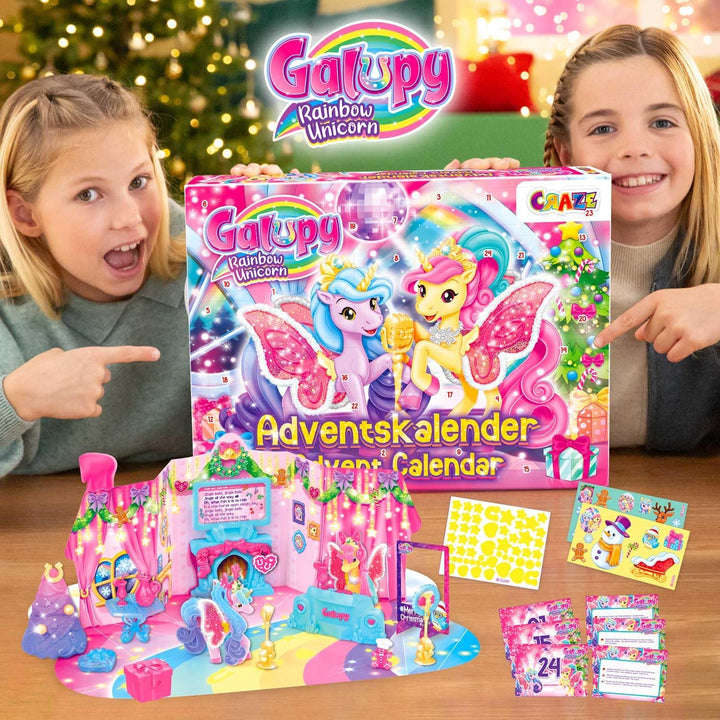 Galupy Rainbow Unicorn Spielzeug-Adventskalender für Kinder – Einhorn-Weihnachtskalender für Mädchen