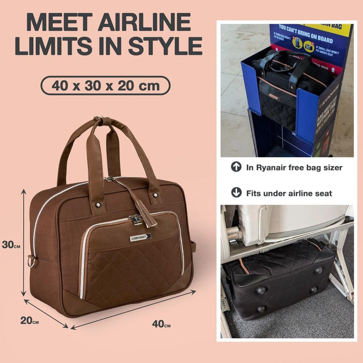 Cabin Max Vela 40x30x20 Untersitz-Kabinentasche für Reisen – Handgepäcktasche mit Trolley-Aufsteckfu