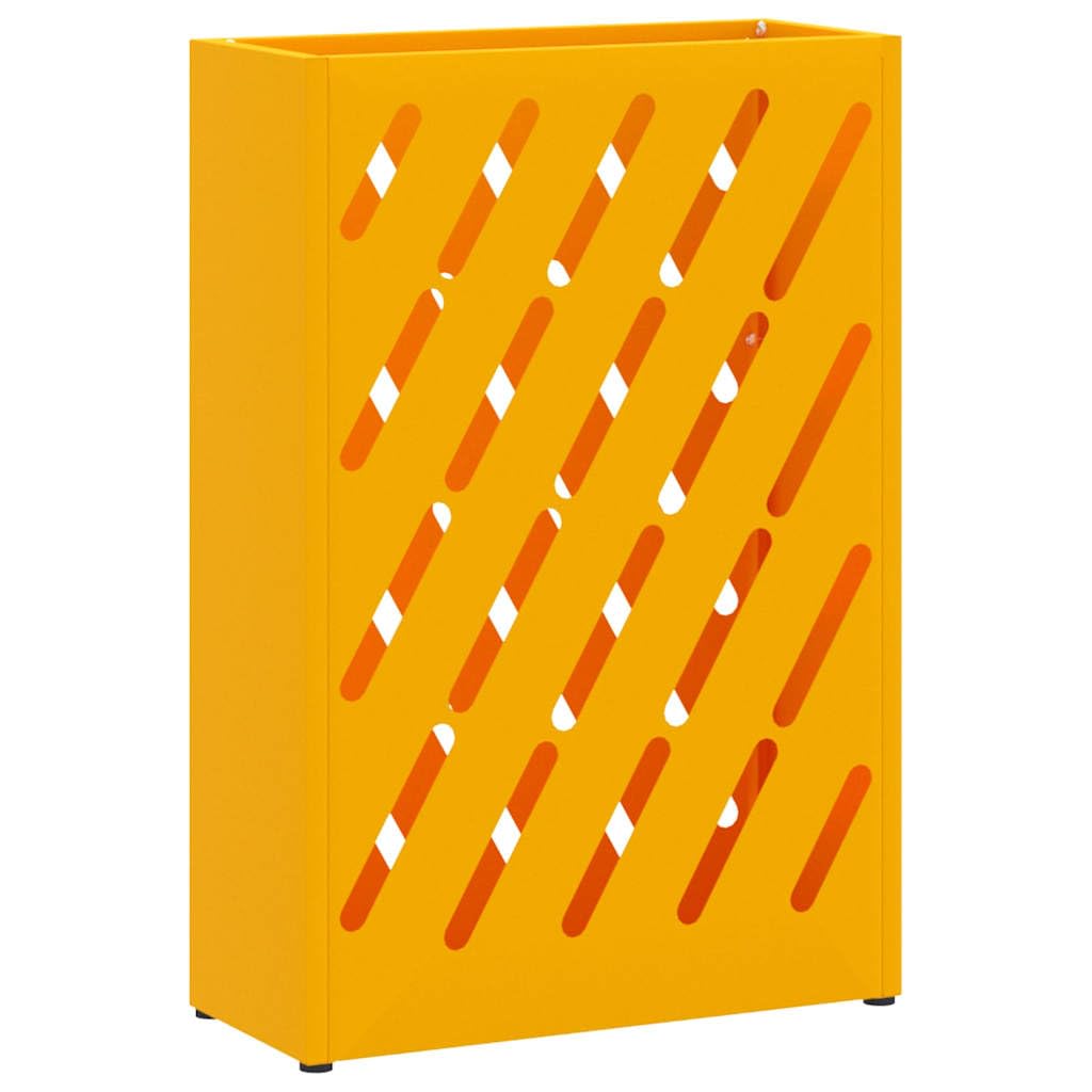 vidaXL Sonnenschirmhalter Senfgelb 28 x 12 x 41 cm Stahl, Stylischer Regenschirmständer, rechteckige