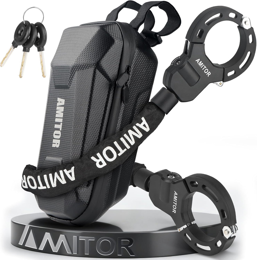 Handschellenschloss E Scooter Schloss mit Tasche 3L Leicht für Xiaomi Segway Ninebot, 8MM Anti-Diebs