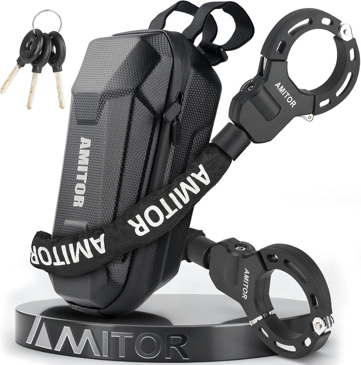 Handschellenschloss E Scooter Schloss mit Tasche 3L Leicht für Xiaomi Segway Ninebot, 8MM Anti-Diebs