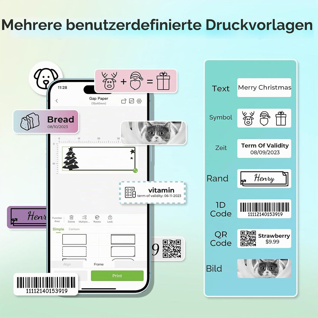 NELKO Original P21 Etikettenband-Ersatz, adaptiertes Etikettendruckpapier, 14 x 40 mm, standard-lami