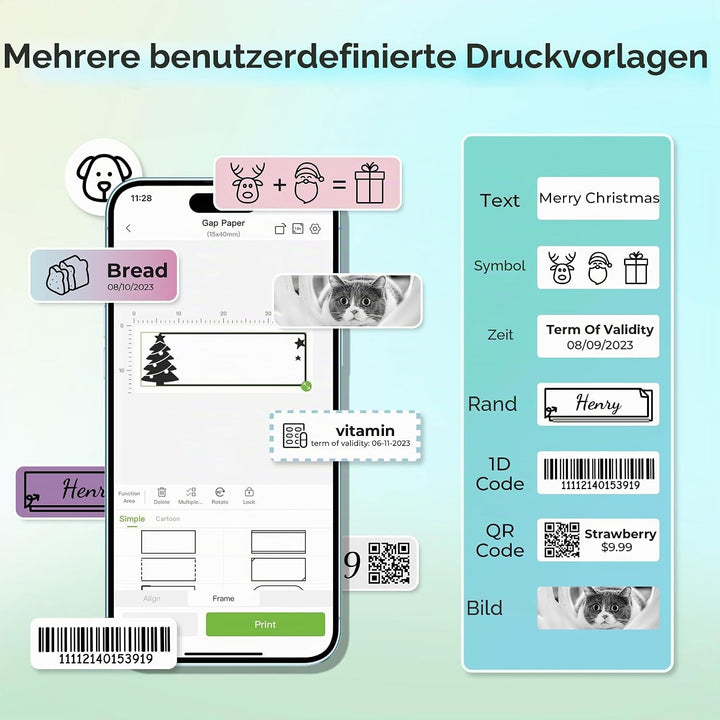 NELKO Original P21 Etikettenband-Ersatz, adaptiertes Etikettendruckpapier, 14 x 40 mm, standard-lami