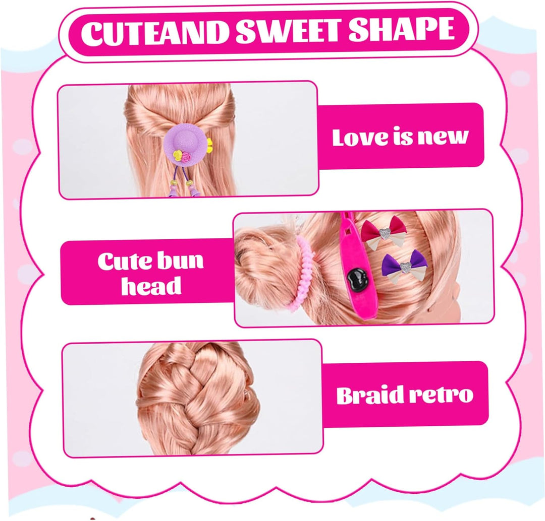 Kids Doll Head für Friseurstyling, 35pcs/Set -Styling -Kopfpuppe für Mädchen, Kopf -Styling -Puppe m