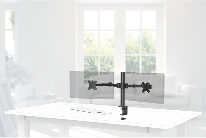 Hama Monitorhalterung für 2 Monitore 13 – 35 Zoll (Monitorhalter höhenverstellbar bis 40 cm, schwenk
