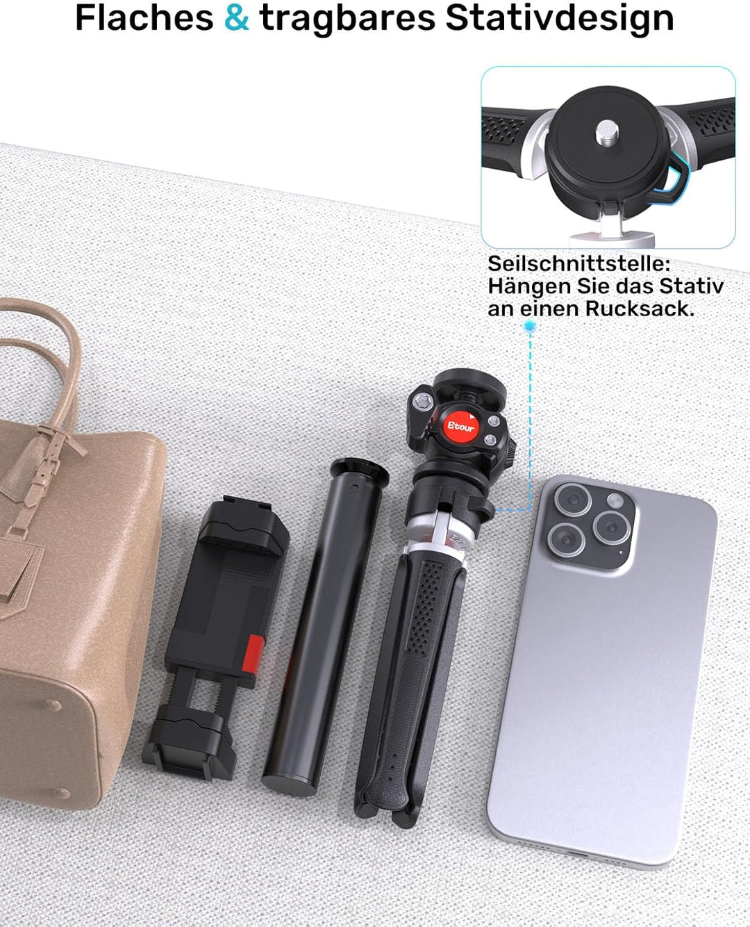 Webcam Halterungen Ständer, höhenverstellbares Stativ mit 360°-Schwenkkopf für Kamera/Smartphone, fü