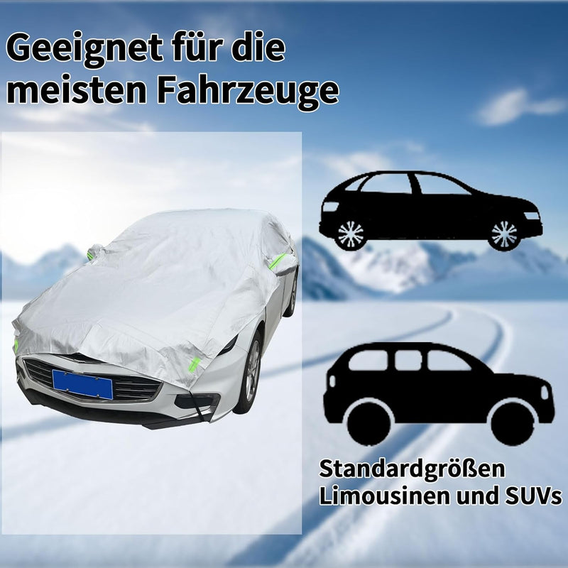 Halbgarage für Auto, Auto Halbgarage Abdeckung Winter, 210D Oxford Outdoor Autoabdeckung, Wasserdich