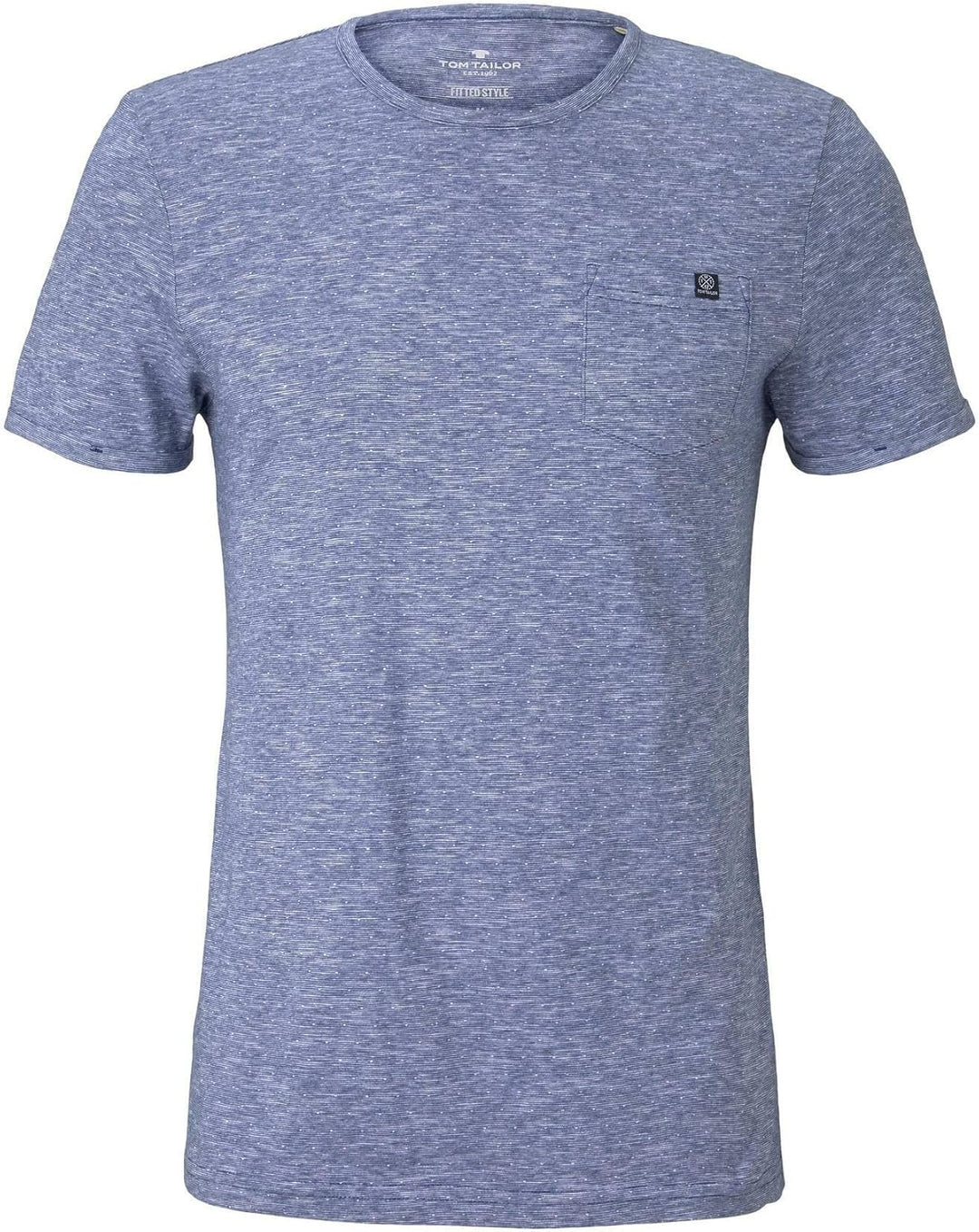 TOM TAILOR Herren T-Shirts/Tops Strukturiertes T-Shirt mit Brusttasche Blue dot Structure,M,23393,60