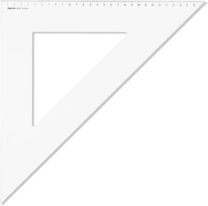 Aristo AR4530F Dreieck 45° mit Facette (Kathete 297mm, Hypotenuse 420mm, abriebfeste Tiefprägung der