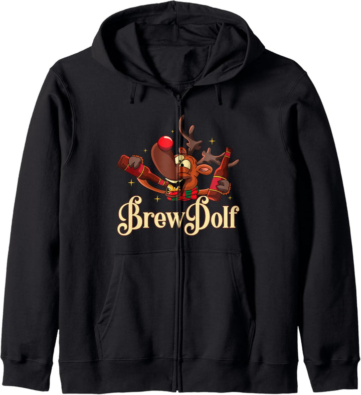 Brewdolph Lustiges Trinkrinken Rentier Craft Bier Kapuzenjacke