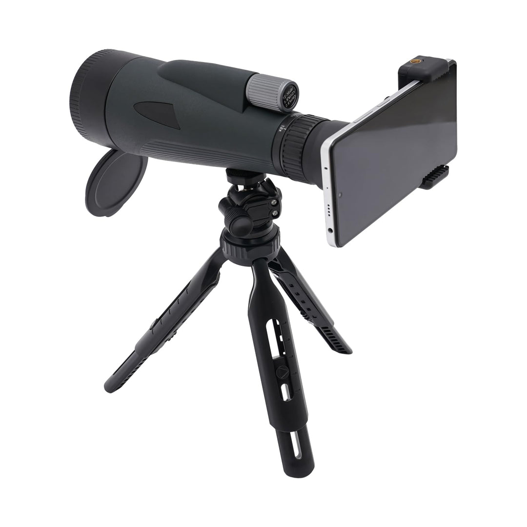 Monokulares Teleskop 12-36X60, Monokular Fernrohr mit BAK4-Prisma und Stativ Smartphone-Halter für B