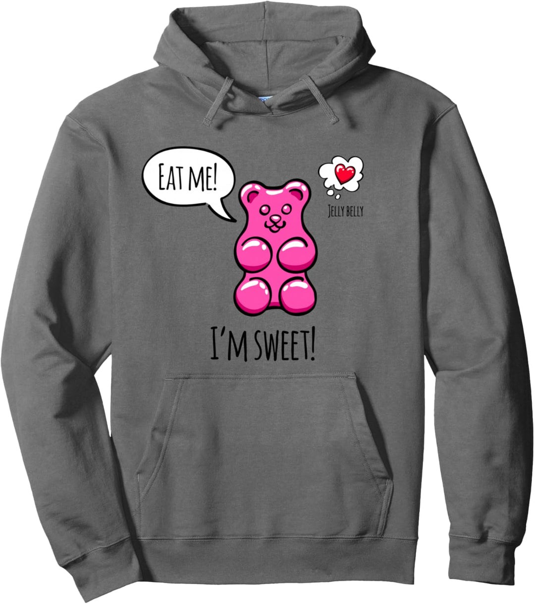 I'm Sweet Eat Me Cool Colorful Gummy Bear Candy Illustration Pullover Hoodie