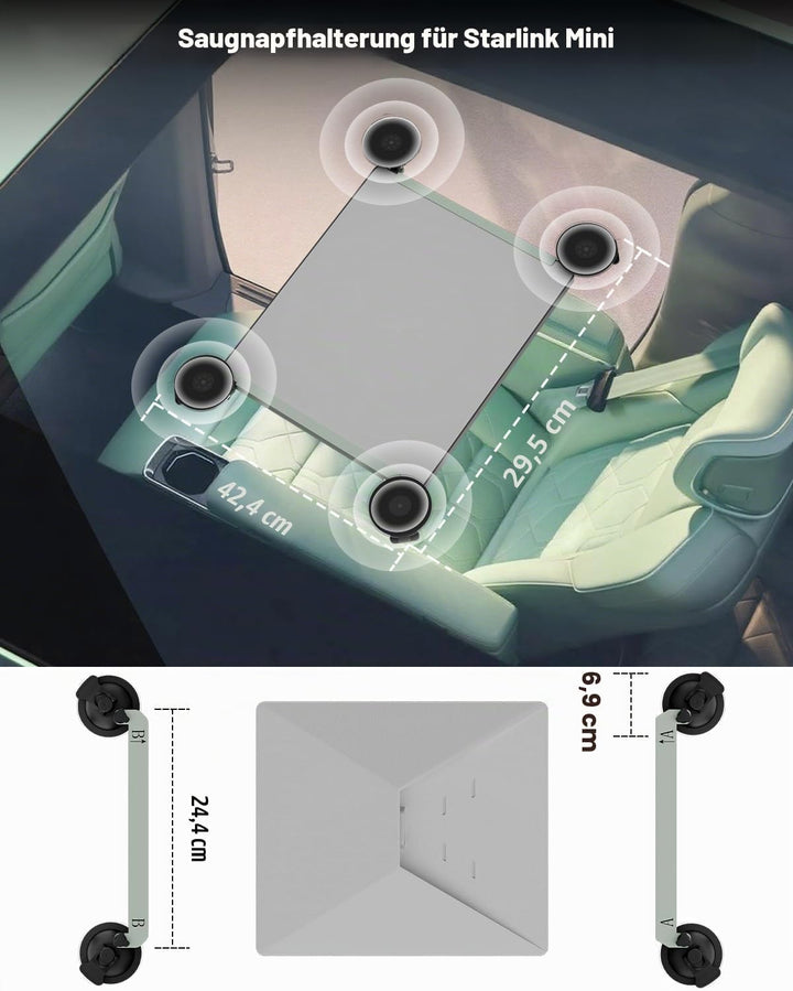 Mwin Starlink Mini Autohalterung - Starlink Mini Zubehör Halterung für Fenster und Schiebedächer, St