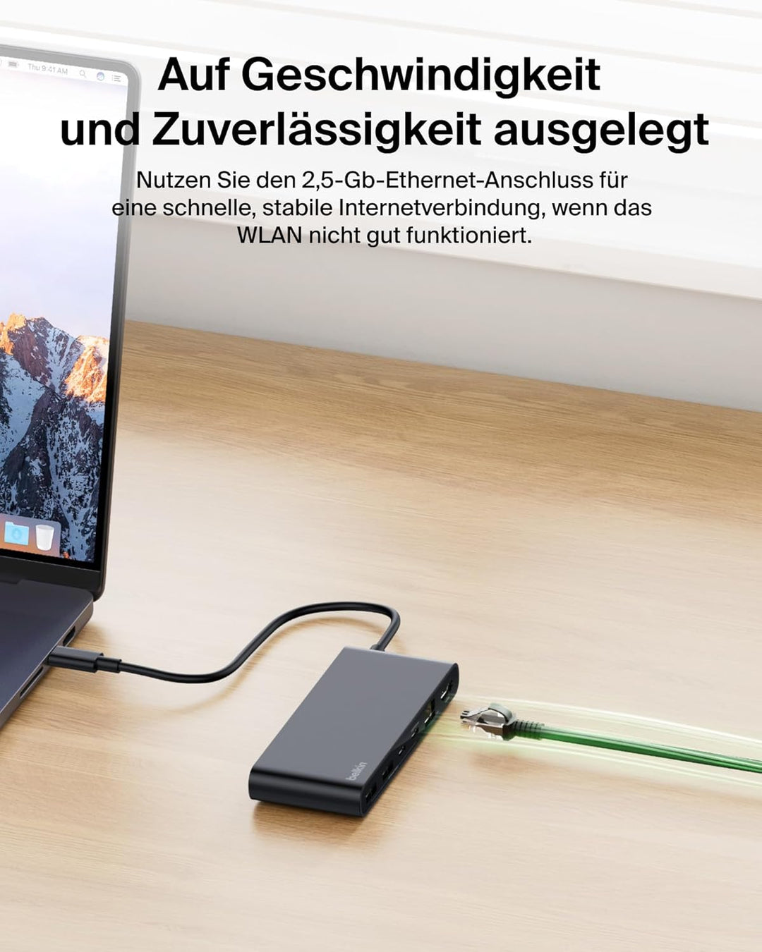 Belkin Connect 8-in-1 USB C Hub, Bildschirmauflösungen bis zu 4K bei 60 Hz – geeignet für Mac-, Wind