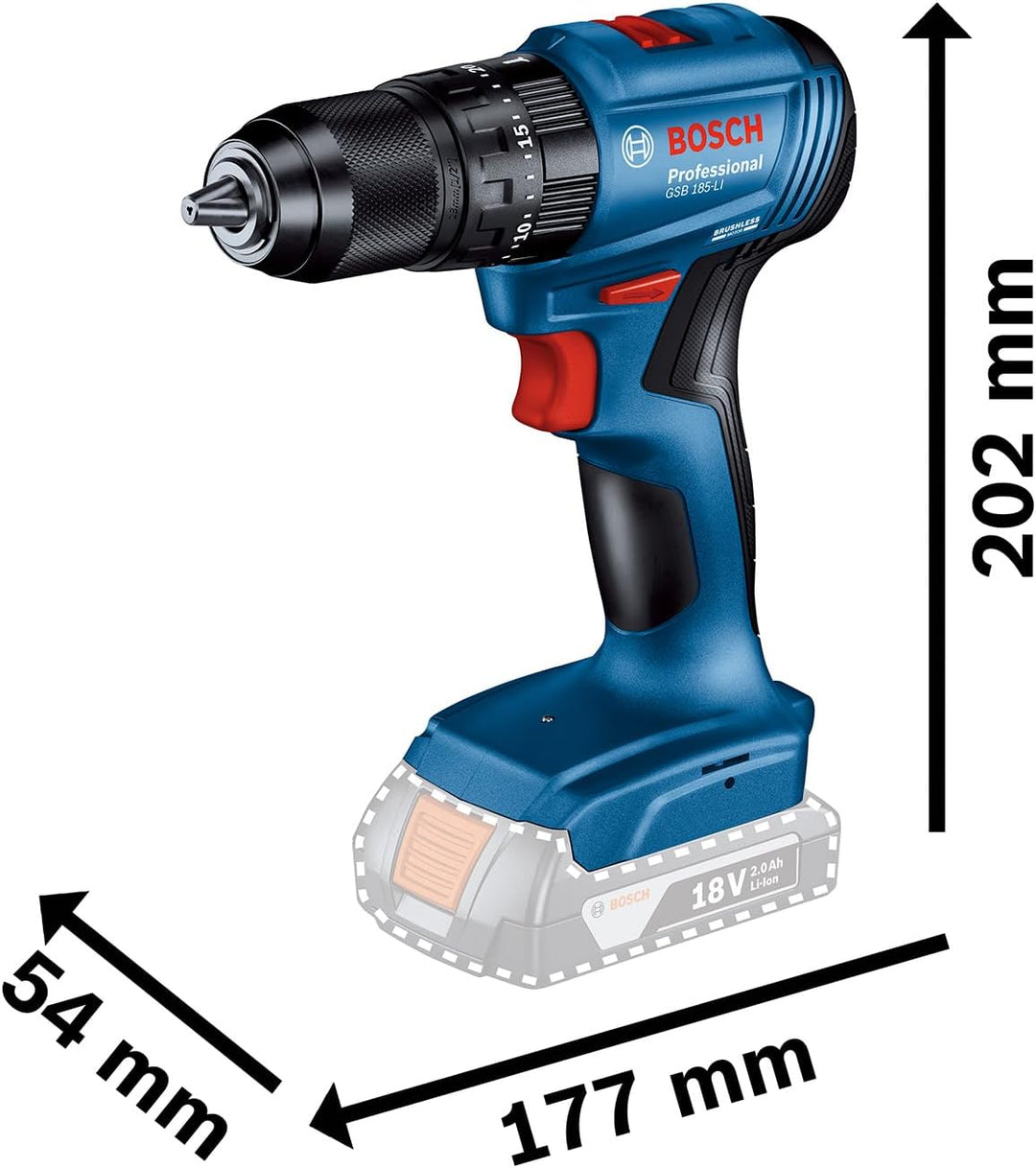 Bosch Professional 18V System Akku-Drehschlagschrauber GDR 18V-215 + Bohrschrauber GSB 185-LI (inkl.