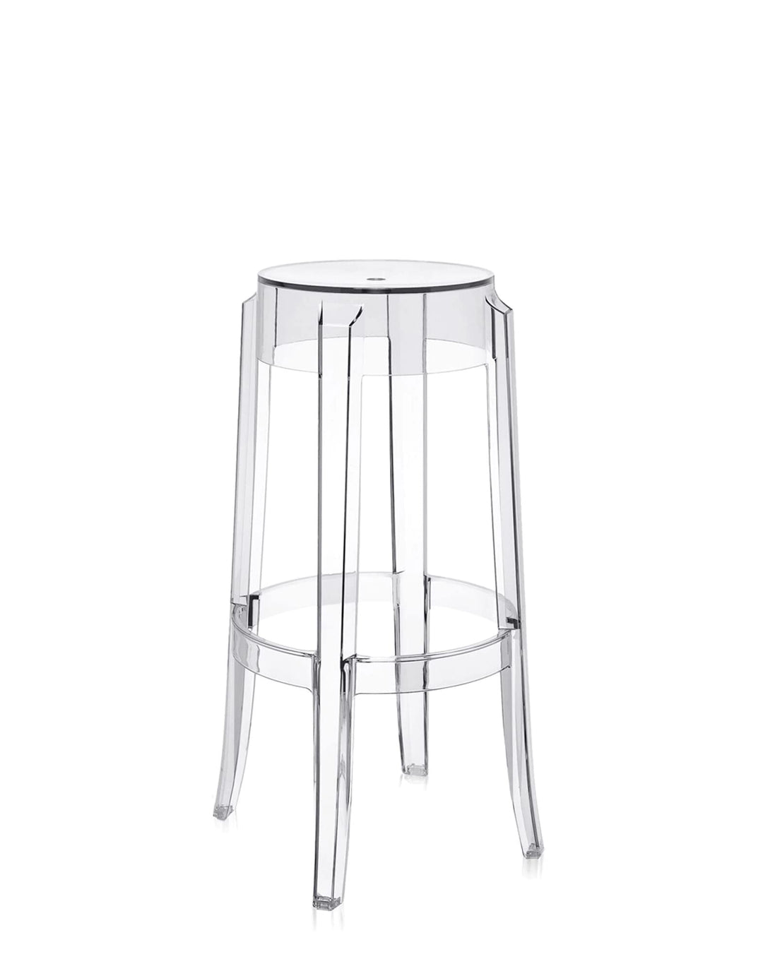 Kartell Charles Ghost, Hocker Large, H. 75 cm, Glasklar, 2er-Satz H. 75 Glasklar, H. 75 Glasklar