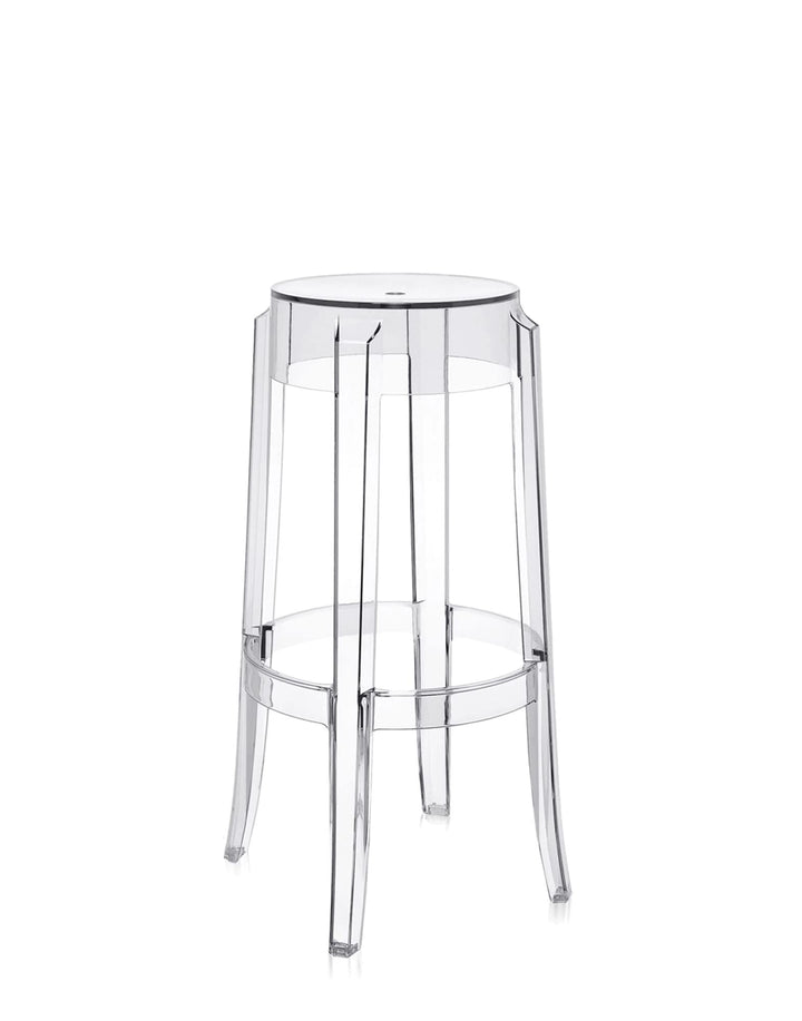 Kartell Charles Ghost, Hocker Large, H. 75 cm, Glasklar, 2er-Satz H. 75 Glasklar, H. 75 Glasklar
