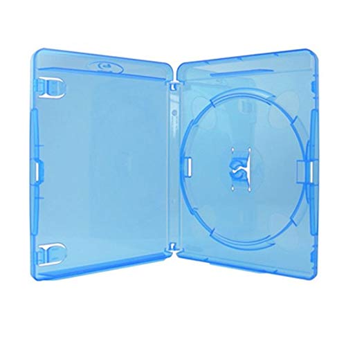 Amaray Blu-ray Hülle, 15 mm, Maschinen-pack-Qualität, Transparent, Blau, 50 Stück