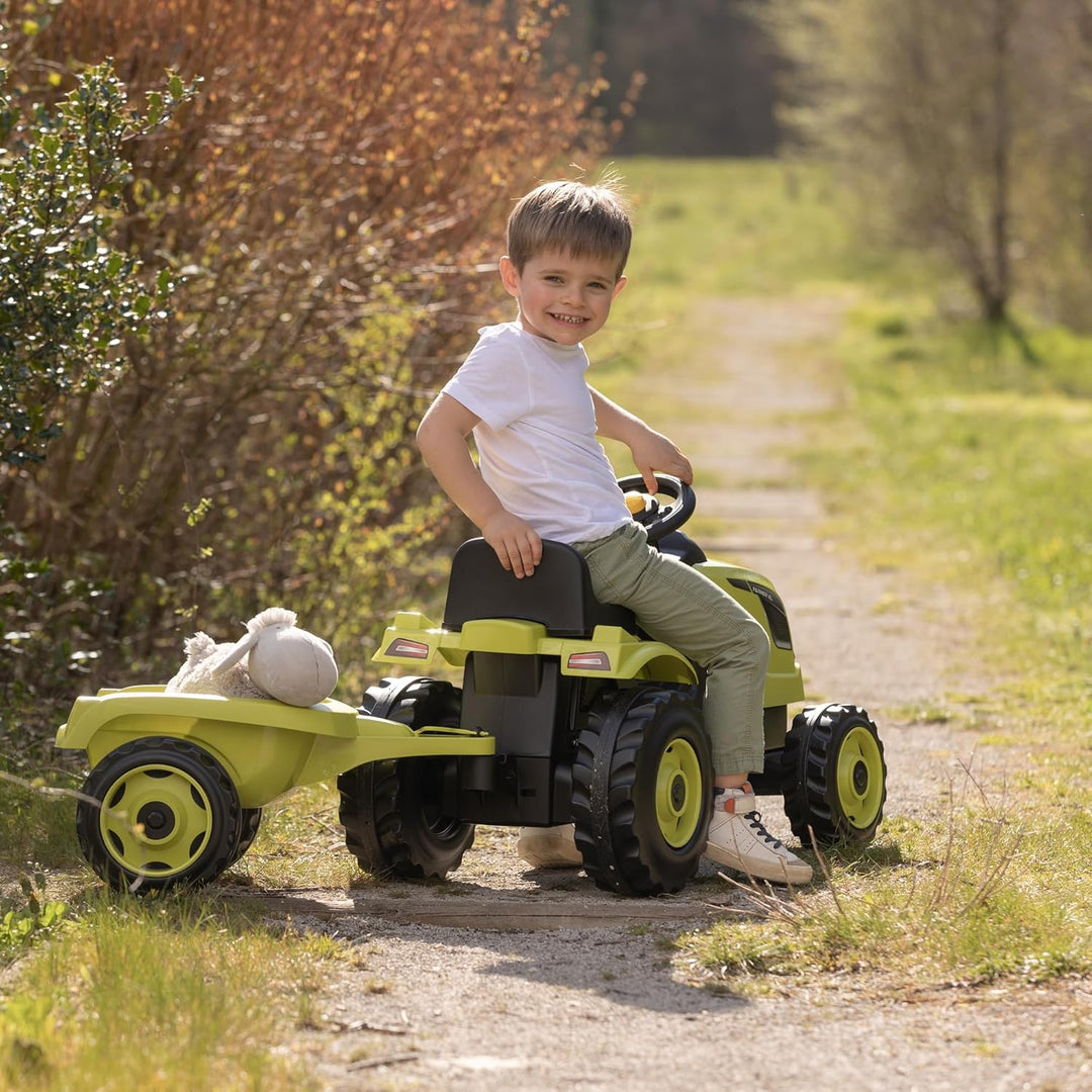 Smoby - Traktor Farmer XL Grün + Anhänger - Trettraktor für Kinder - Verstellbarer Sitz - Lenkrad mi