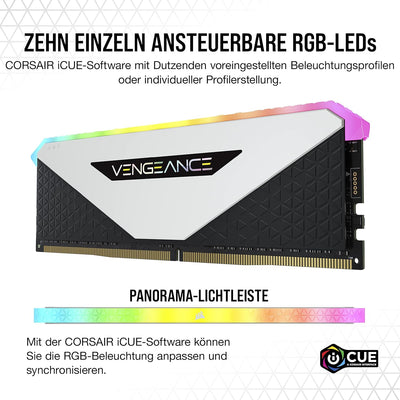 Corsair Vengeance RGB RT 32 GB (4 x 8 GB) DDR4 3.600MHz C18 Arbeitsspeicher (Dynamische RGB-Beleucht